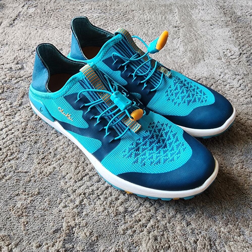 Olukai Miki Trainer Womens Size 5 Slip On Casual Outdoor Trail Blue Teal Bungee